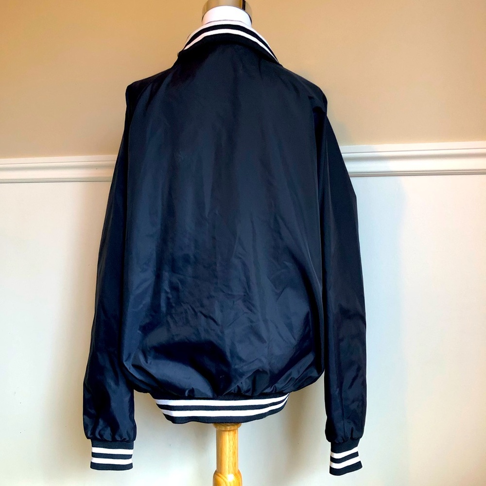 Vintage Looking Quality Sportswear Blue Windbreaker w/ White Stripes - Picture 6 of 12